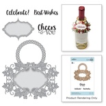 Ножі для вирубки + штампи від Spellbinders - Vineyard Wine Bottle Tag Stamp and Die Set.