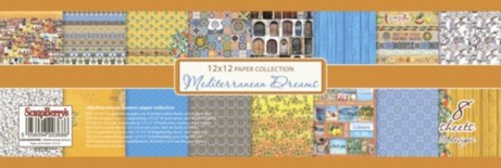 Набор бумаги для скрапбукинга - Средиземноморье, англ.язык, 30,5х30,5 см, 190 гр/м, 8 двусторонних листов