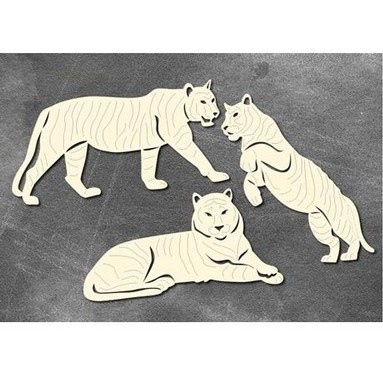 Набір чіпбордів Тигри 765, 10x15см, колір молочний, ТМ Фабрика Декору