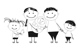 Акриловий штамп D029 Сімʼя, розмір 6,6х3,3 см