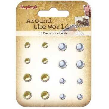 Набір кришталевих брадс "Навколо Світу", колір жовто-блакитний, 16шт.