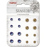 Набір кришталевих брадс "Море", колір блакитний-жовтий, 16шт.