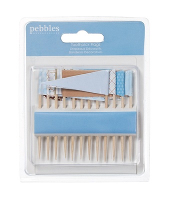 Прапорці від American Crafts - Pebbles Embellishments - New New Boy - Toothpick Flags, 12 шт.
