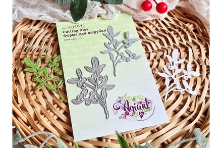Ніж для вирубки "Гілочка омели" від AgiArt, 70*52 мм