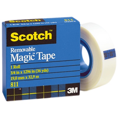 Скотч многоразового использования - Scotch ® Removable Tape .75", 19мм х 32,9 метров