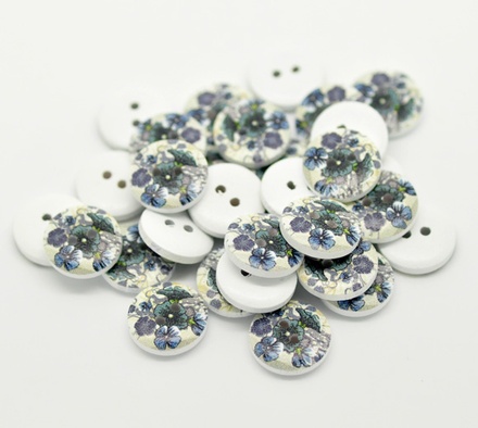 Дерев’яний ґудзик Multicolor Flower B17608, діаметр 15 мм, 1 шт.