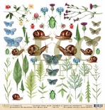 Лист односторонней бумаги для скрапбукинга от EcoPaper - "Жители луга" из коллекции "Среди лугов", 30.5х30.5