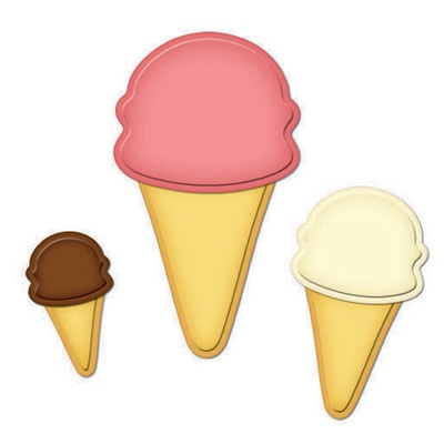 Ніж для вирубки від Spellbinders - Nested Ice Cream Cone - Морожене, 3 шт
