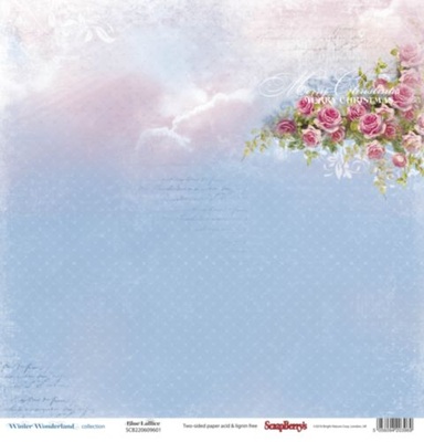 Бумага для скрапбукинга от Scrapberry's  - Зимняя сказка Морозный узор, 30,5х30,5 см, 190 гр/м, двусторонний, 1 лист