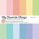 Набір паперу My Favorite Things - Graphic Grid Pastels Paper Pack, розмір 15х15см, 24 аркуші.