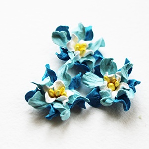 Гардения, цвет: голубой с синим, диаметр 2 см, 5 шт.