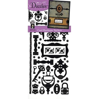 Набір наліпок - висічок HOTP - Card Hardware Dazzles Black, розмір 10x23 см, 49 шт., колір чорний