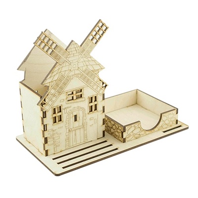 Заготовка ТМ Фабрика Декору - Дерев’яний органайзер "Млин" для олівців і паперу