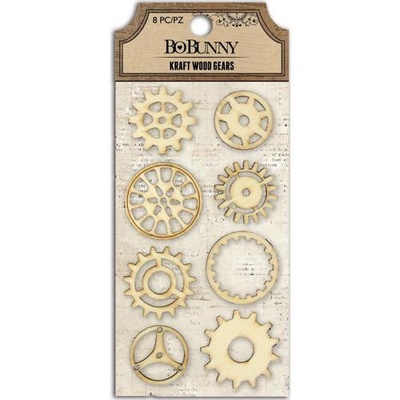 Дерев’яні прикраси BoBunny - Kraft Laser-Cut Wood Embellishments Gears