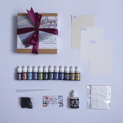 PromoBox від Scrapego - Алкогольне чорнило + допоміжні матеріали