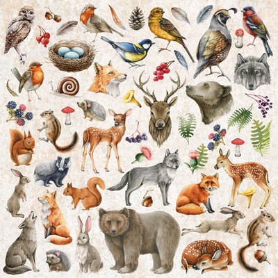 Набір картинок для вирізання Forest life 30,5x30,5см