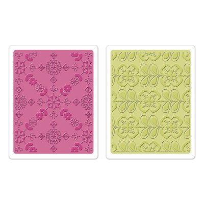 Набір папок для тиснения Sizzix - TextuRed Impressions Embossing Folders 2PK - Kaleidoscope Blooms Set, 2 шт.
