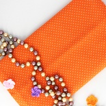 Бавовна, помаранчевий у білий горошок, 45x55см