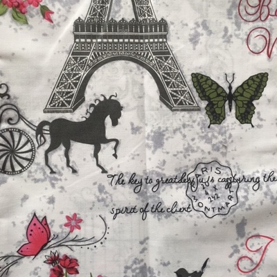 Ткань, 100% хлопок - Париж весной, 100х65 см