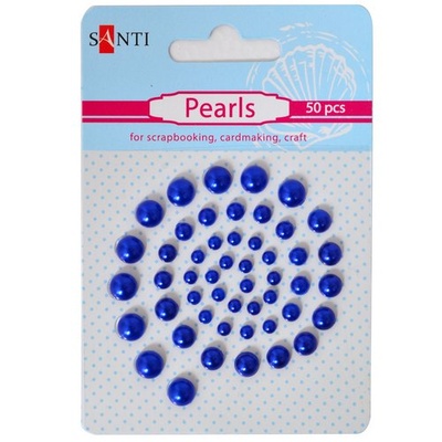 Набір перлин самокольорових синіх, 50 шт., ТМ Santi