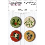 Скрап-фішки набір 4шт. Winter botanical diary 528, ТМ Фабрика Декору