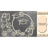 Набір чіпбордів кругла шкільна рамка #475 color_Milk, ТМ Фабрика Декору