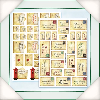 Заготовки для Flower Soft - Sentiments - Vintage Envelopes, 55шт.