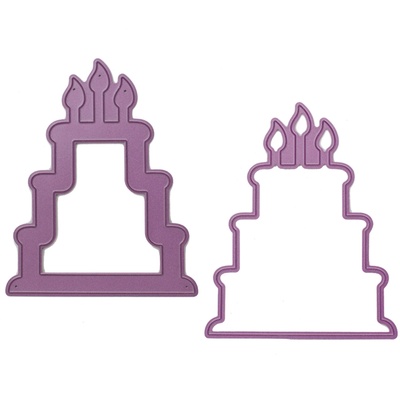 Ножи от Cheery Lynn Designs - Birthday Cake Shaker Die Set, 76 x 86 мм