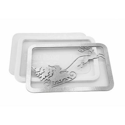 Заготовка для шейкера Санта Клаус і санки 13х9 см, колір срібло, ТМ Фабрика Декору