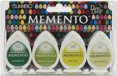 Набор чернил для штампинга Tsukineko - Memento Dew Drops - Greenhouse, 4 шт.