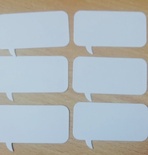 Вирубка з білого картону - Набір прямокутних хмарин, 6 штук, 5,3см 3,2см