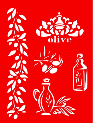 Трафарет - Оливка, 15*20см