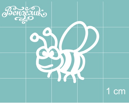 Чипборд від Вензелик - Бджола 03, розмір: 26x24 мм