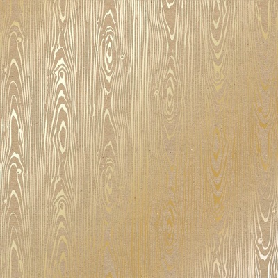 Лист односторонней бумаги с фольгированием Golden Wood Texture Kraft, ТМ Фабрика Декора