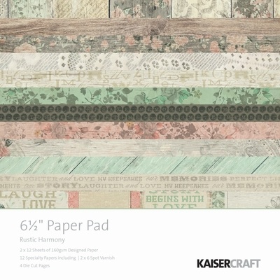 Набір скрап-паперу Kaisercraft - Rustic Harmony Paper Pad, 16,5 х 16,5см