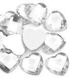 Акрилова прикраса "Серце", 17*16мм, колір білий, 5 ш.