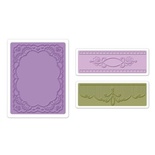 Форма для эмбоссирования от Sizzix - Textured Impressions Embossing Folders 3PK - Oval Lace Set - Кружевной Овал, 3 шт