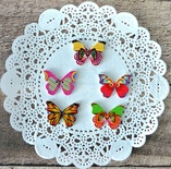 Ґудзики декоративні від Hobby&You - дерево. Метелики, 28x21 мм, 5шт.