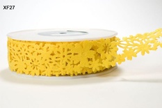 Ажурная лента FLORAL / FELT - YELLOW, ширина 38,1 мм, длина 90 см