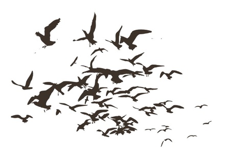 Акриловый штамп FA044 Птицы, размер 5,2 * 3,5 см