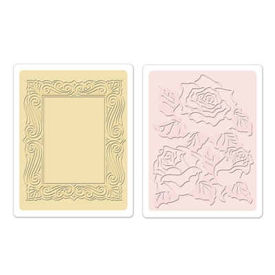 Папки для тиснения и эмбоссинга от Sizzix - Roses & Frame Set, 2 шт
