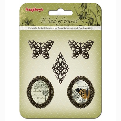 Набор украшений с металлическими рамочками "Ветер путешествий"