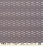Лист односторонней скрапбумаги от Mona Design -  "Базовый горох" лист "Горох серый", 30,5х30,5 см
