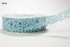 Ажурна стрічка Floral / Felt - Light Blue, ширина 38,1 мм, 90 см