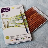 Набір акварельних олівців - Academy - WaterColour в металічній коробці, 12 кольорів