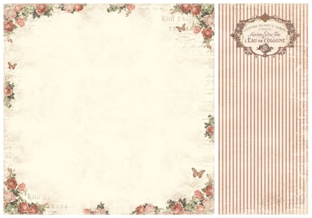 Аркуш двостороннього паперу для скрапбукінгу від Pion Design - Rose frame - From my Heart II, 30x30