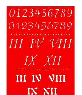 Трафарет - Набір цифр1, 15*20см