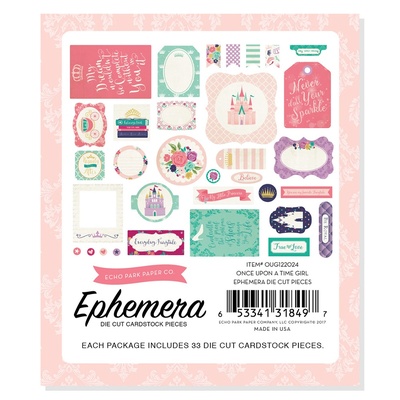 Висічки від Echo Park - Once Upon A Time Princess - Ephemera