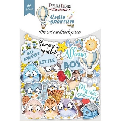 Набір висічок для скрапбукінгу, колекція Cutie sparrow boy 56 шт., ТМ Фабрика Декору