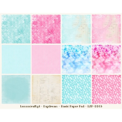 Набор скрапбумаги LemonCraft - Daydream Basic, фоновые дизайны, 30х30 см,  с бонусом